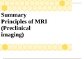 Summary Principles of MRI (Preclinical imaging) 2022