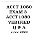 ACCT 1080 EXAM 3 ACCT1080 VERIFIED  Q & A 2022-2023