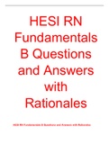 HESI RN Fundamentals B Questions and Answers with Rationales