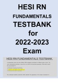 HESI RN FUNDAMENTALS TESTBANK for 2022-2023 Exam.