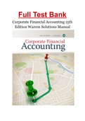 Corporate Financial Accounting 15th Edition Warren Solutions Manual