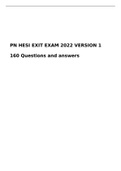 PN HESI EXIT EXAM 2022 VERSION 1   160 Questions and answers 