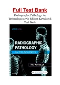 Radiographic Pathology for Technologists 7th Edition Kowalczyk Test Bank