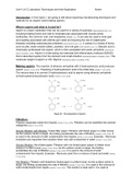 Distinction - BTEC Applied Science Unit 4 LA C: Learning aim C: Explore manufacturing techniques and testing methods for an organic solid.