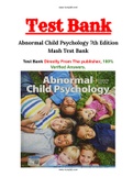 Abnormal Child Psychology 7th Edition Mash Test Bank