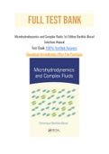 Microhydrodynamics and Complex Fluids 1st Edition Barthès Biesel Solutions Manual