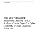  2022 VERIFIIED GUIDE  Accounting Capstone Task 2: Analysis of Home Depot Erin Bybee Student ID Western Governors University