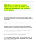 2023 Dual and Chronic Condition Special Needs Plans (D-SNP/C-SNP) Assessment Questions and answers, latest updates