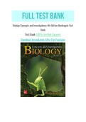 Biology Concepts and Investigations 4th Edition Hoefnagels Test Bank