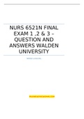 NURS 6521N FINAL   EXAM 1 ,2 & 3 – QUESTION AND ANSWERS WALDEN UNIVERSITY | combined package deal| Rated A+