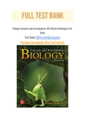 Biology Concepts and Investigations 4th Edition Hoefnagels Test Bank