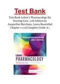 Test Bank Lehne's Pharmacology for Nursing Care, 11th Edition by Jacqueline Burchum, Laura Rosenthal Chapter 1-112|Complete Guide A+