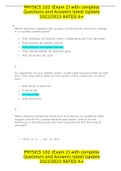 PHYSICS 102 (Exam 2) with complete Questions and Answers latest Update 2022/2023 RATED A+