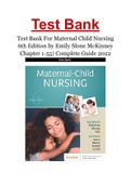 Test Bank For Maternal Child Nursing 6th Edition by Emily Slone McKinney Chapter 1-55| Complete Guide 2022