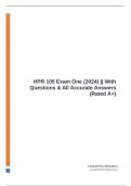 HPR 105 Exam One (2024) || With Questions & All Accurate Answers (Rated A+)