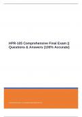 HPR-105 Comprehensive Final Exam || Questions & Answers (100% Accurate)