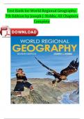 Test Bank for World Regional Geography, 7th Edition by Joseph J. Hobbs Chapter 1-11 All Chapters Complete Guide A+ ISBN-9780357034071 Newest Version 2024 Instant Pdf Download