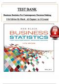 Test Bank for Business Statistics: For Contemporary Decision Making 11th Edition by Ken Black, ISBN: 9781119905448, All 19 Chapters Covered, Verified Latest Edition