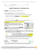 Calorimetry_Lab_Student_Expolartion:  calorie, calorimeter, joule, specific heat capacity