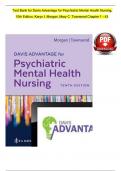 COMPLETE TEST BANK: For Davis Advantage For Townsend's Psychiatric Mental Health Nursing, 11th Edition latest Update.