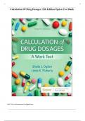 Test Bank Calculation of Drug Dosages 12th Edition Sheila Ogden, Linda Fluharty