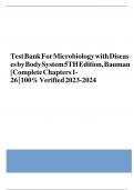 Test Bank - Microbiology with Diseases by Taxonomy, 5th Edition by Bauman, All Chapters 1-27 | Complete Guide A+