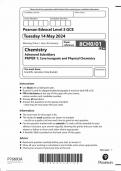 2024 PEARSON EDEXCEL AS CHEMISTRY PAPER 1 QUESTION PAPER (8CH0/01: Core Inorganic and Physical Chemistry )