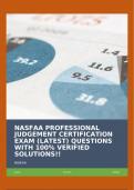 NASFAA PROFESSIONAL JUDGEMENT CERTIFICATION EXAM (LATEST) QUESTIONS WITH 100% VERIFIED SOLUTIONS!!