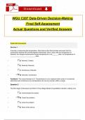 WGU C207 Data-Driven Decision-Making Final Self Assesment Exam (2024 / 2025) Questions and Verified Answers, 100% Guarantee Pass