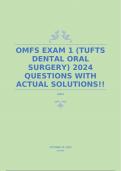 OMFS EXAM 1 (TUFTS DENTAL ORAL SURGERY) 2024 QUESTIONS WITH ACTUAL SOLUTIONS!!