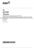 AQA AS HISTORY 7041/2N Revolution and dictatorship: Russia, 1917–1953 Component 2N The Russian Revolution and the Rise of Stalin, 1917–1929 Mark scheme June 2024