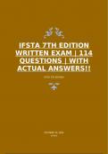 IFSTA 7TH EDITION WRITTEN EXAM | 114 QUESTIONS | WITH ACTUAL ANSWERS!!