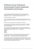 ATI Nurse's Touch: Professional Communication Practice Assessment Test Questions And Answers