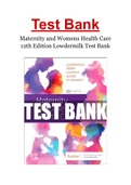 Maternity and Womens Health Care 12th Edition Lowdermilk Test Bank