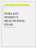 NURS 6552 WOMEN’S HEALTH FINAL EXAM