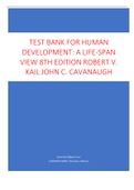 TEST BANK FOR HUMAN  DEVELOPMENT: A LIFE-SPAN  VIEW 8TH EDITION ROBERT V.  KAIL JOHN C. CAVANAUGH 