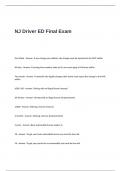 NJ Driver ED Final Exam Questions and Answers