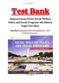 Empowerment Series Social Welfare Policy and Social Programs 4th Edition Segal Test Bank