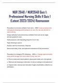 NUR 2648 / NUR2648 Quiz 1:  Professional Nursing Skills II Quiz 1  (Latest 2023/2024) Rasmussen