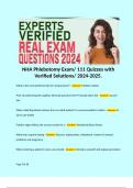 NHA Phlebotomy Exam/ 111 Quizzes with Verified Solutions/ 2024-2025