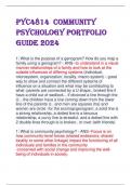 PYC4814 COMMUNITY  PSYCHOLOGY Portfolio  Guide 2024