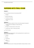 NURSING 6675 FINAL EXAM  GRADED A