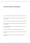 GA Pest Control Certification Test Questions and Answers