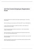 GA Pest Control Employee Registration Exam Questions and Answers