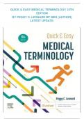 QUICK & EASY MEDICAL TERMINOLOGY 10TH EDITION BY PEGGY C. LEONARD MT MED (AUTHOR) LATEST UPDATE.