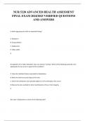 NUR 5220 ADVANCED HEALTH ASSESMENT FINAL EXAM 2024/2025 VERIFIED QUESTIONS AND ANSWERS