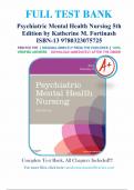 Test Bank for Psychiatric Mental Health Nursing 5th Edition by Katherine M. Fortinash ISBN:9780323075725 all chapters| Complete Guide A+