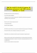 MH 701 SAFETY EXAM #2 Summer 20 Questions and answers with 100% correct solutions | A+ Grade