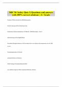 MH 701 Safety Quiz 3| Questions and answers with 100% correct solutions | A+ Grade