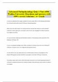 Advanced Pathophysiology Quiz 1-Nurs 6501 Walden University |Questions and answers with 100% correct solutions | A+ Grade